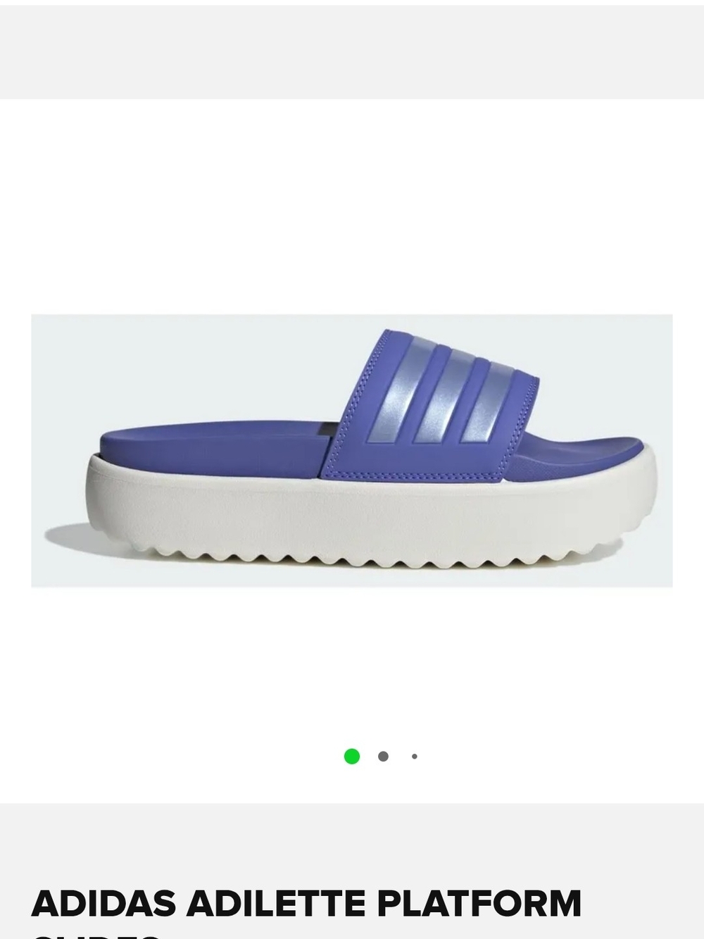 adidas Adilette Platform Slide Sandals in Blue & White US 8
